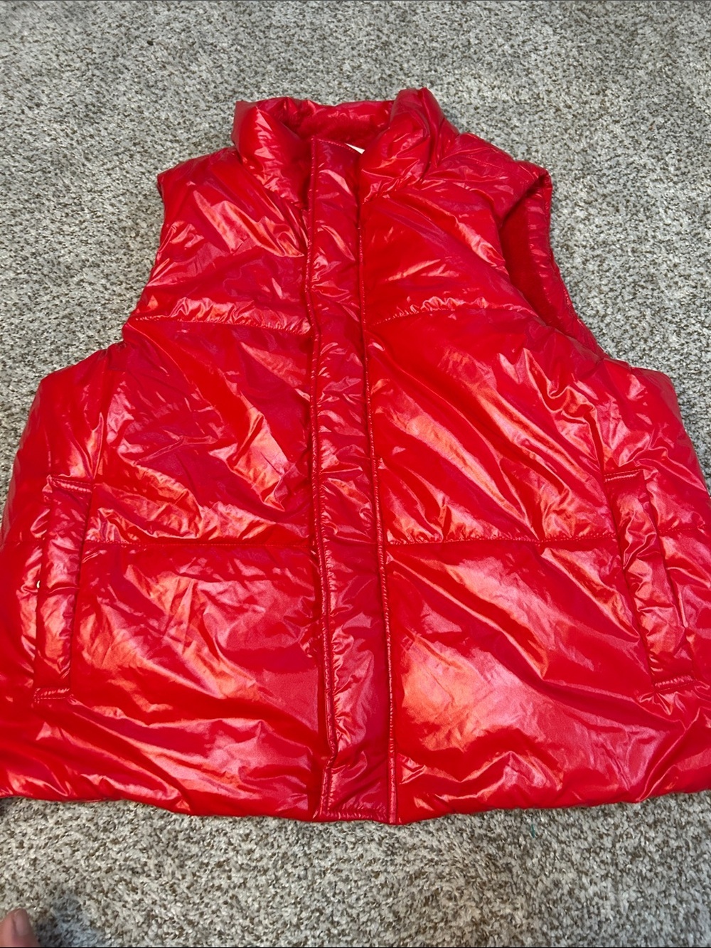 a new day Red Quilted Faux-Fur Lined Puffer Jacket